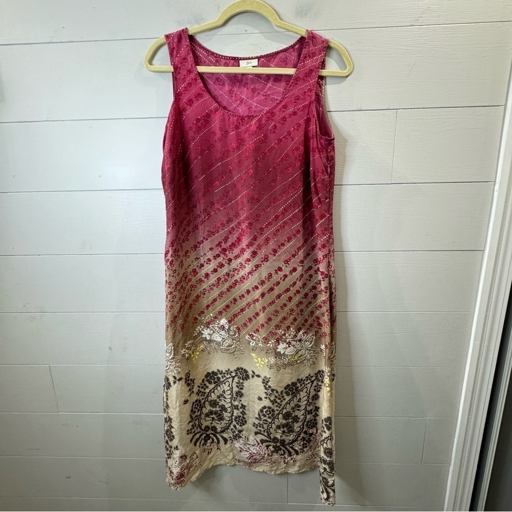 J. Jill 100% Silk Sleeveless Midi Dress Size Small